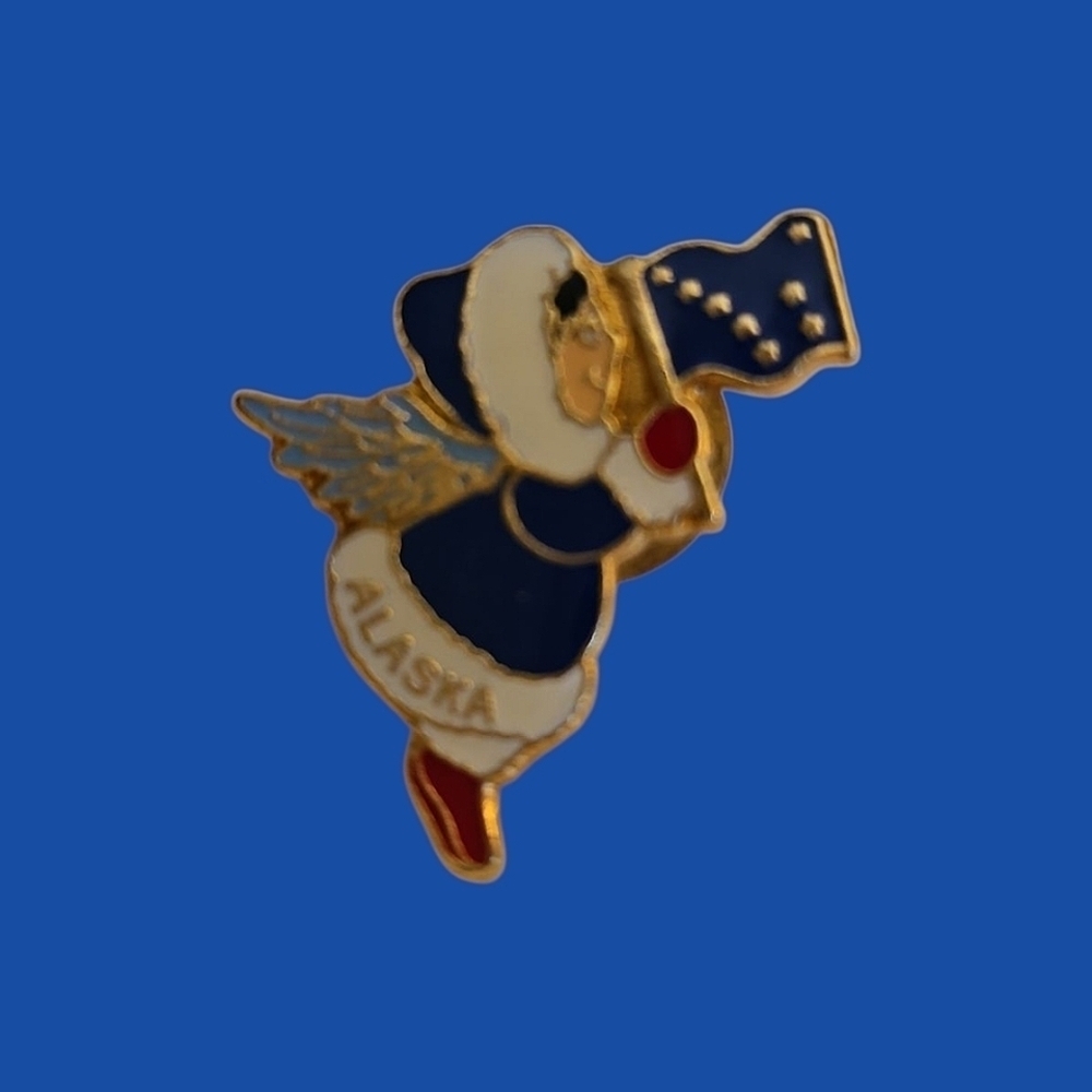 3/$30 ACE Alaska Snow Angel State Star Flag Inuit Eskimo Enamel Lapel Hat Pin